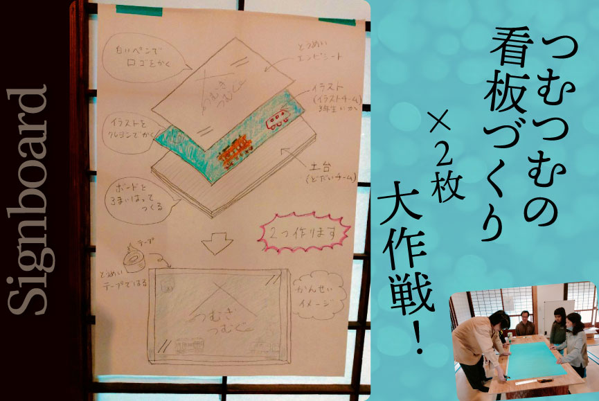 つむつむの看板づくり×2枚大作戦！